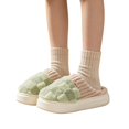 thumbnail image 5 of NexTorq Checkered Slipper House Slippers for Women Men Plush Warm Fuzzy Slippers Flyffy Bedroom Shoes Indoor Slip On US:5.5 (EU:36-37), 5 of 5