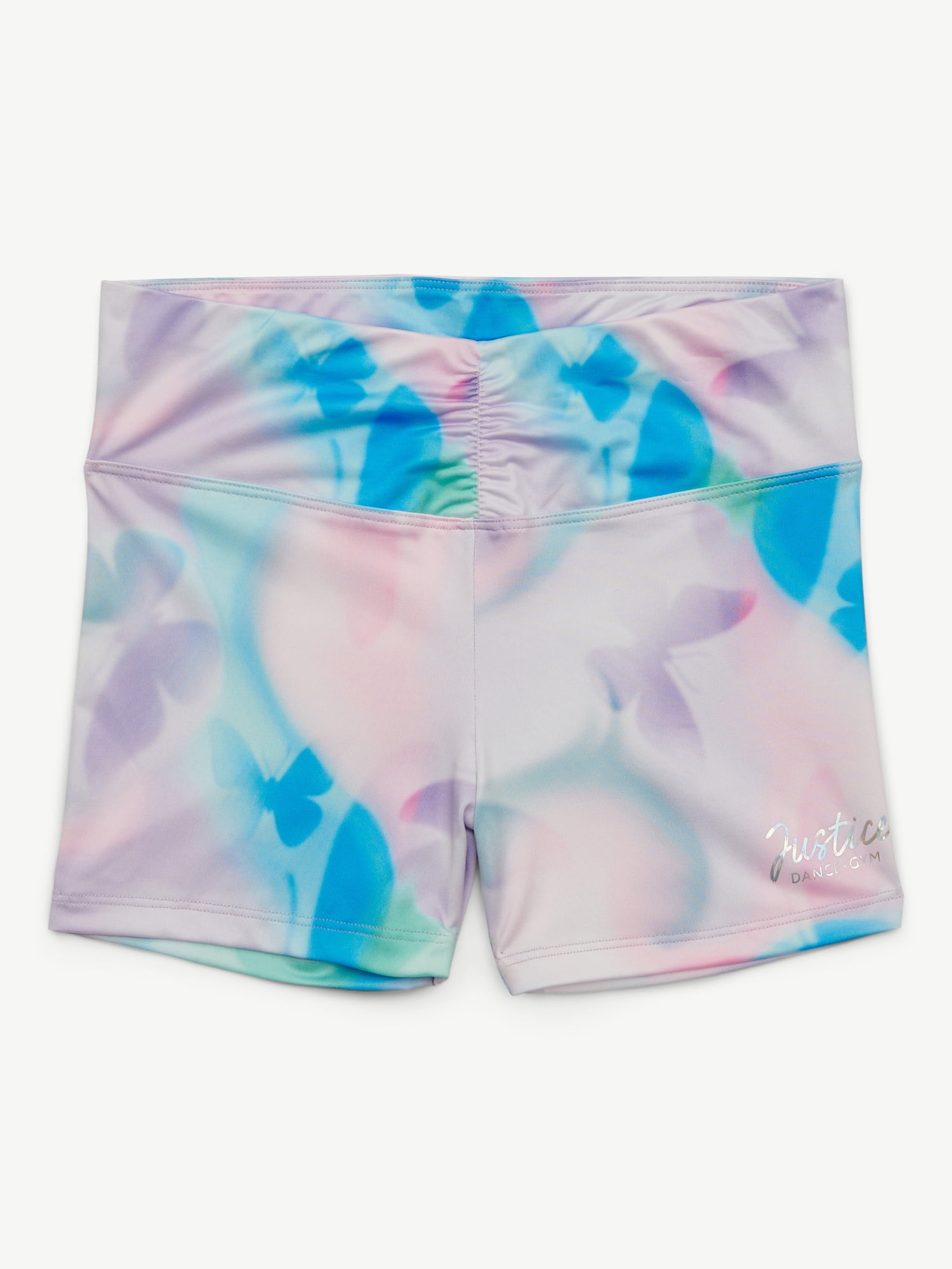 Justice Cinch Waistband Dance Shorts for Girls with Butterfly Print, Sizes XS-XL