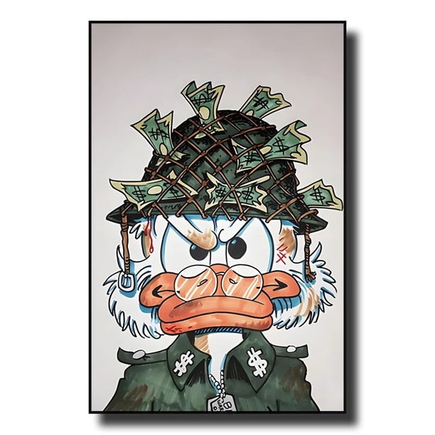 Pintura decorativa de lienzo de personaje clásico de Disney, cartel de Arte de estrella de película de dibujos animados del Pato Donald, decoración de pared moderna para el hogar, Mural