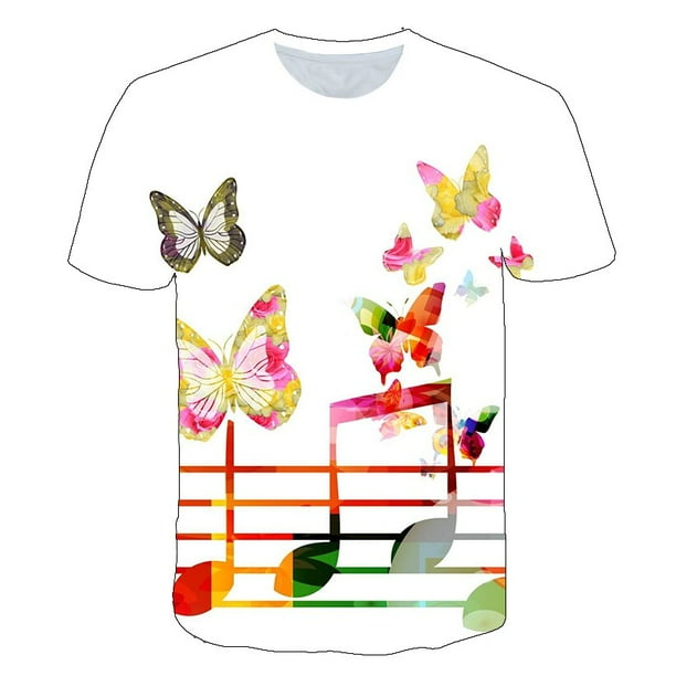 Niños Niñas Música Nota Camisetas Mangas cortas para niños Camisetas Bebé Casual Dibujos animados Verano Moda Casual Niños Tops amp; camisetas7t Gao Jinjia LED