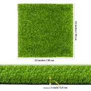 Sherry 6 Packs Artificial Grass Square Mat 12 x 12 Inch Fake Grass Turf Patch with Drainage Hole Synthetic Garden Grass Tiles Realistic Grass Rug for DIY Indoor Outdoor