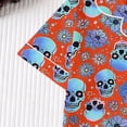 thumbnail image 5 of Elegyee Girls' Halloween Pajamas Sleepwear Short Sleeve Button Down Shirt Shorts, Orange, Size 7-8, 5 of 8