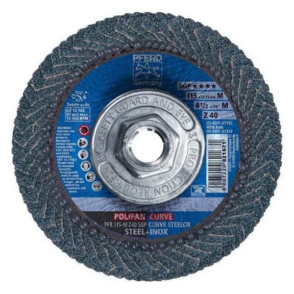 Pferd Fiber Disc,4 1/2 in Dia,5/8in Arbor 67212