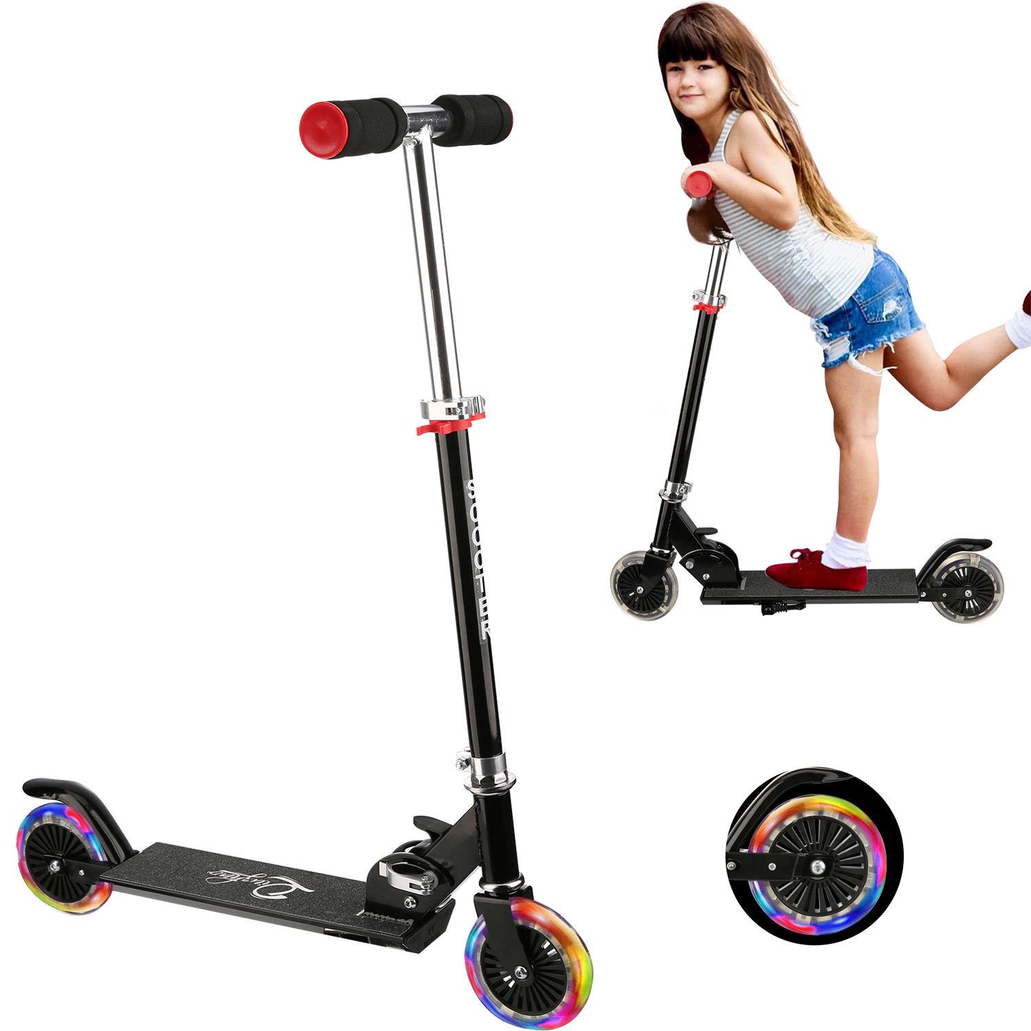 Details about  / Kick Scooter for Ages 3-12 Boy /& Girls 3 LED Flashing Light Wheels
