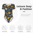 thumbnail image 4 of Balery Pumpkin Body de cuello redondo de manga corta para mujer Tops de manga corta Tops básicos-Small, 4 of 7
