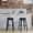 Black, variant on Set of 2 Swivel Bar Stools, 30 Inch Backless Counter Height Stools with Fabric Upholstered Seat, Solid Wood Legs and Metal Footrest for Home Bars, Kitchen Island, Beige