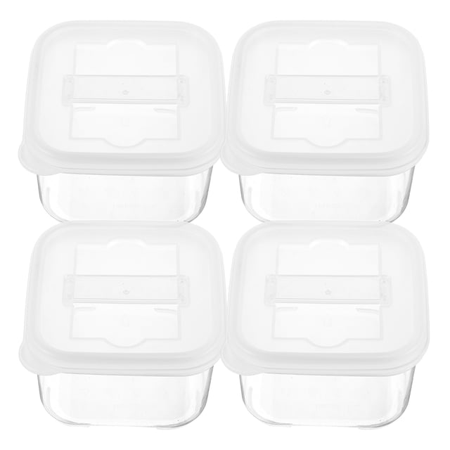 Miangastore 4pcs Mini Food Containers Lab Sample Containers Condiment Containers Sampling Box 250ml
