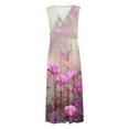 thumbnail image 5 of RKSTN Robes d'Invitée de Mariage pour Femmes Mode Décontractée Amples Grande Taille Évasées Robes d'Été Décontractées Bohèmes à Imprimé Floral Sans Manches à Col en V Poitrine Enveloppée Robes de Cocktail, 5 of 5