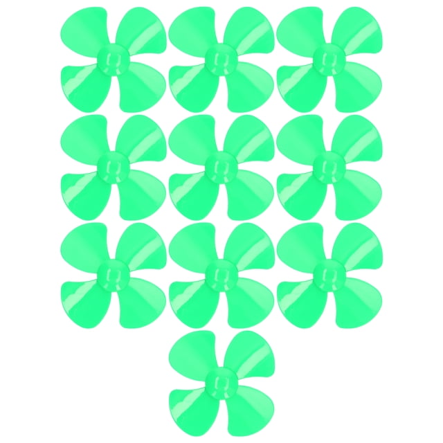 10Pcs Propeller 4 Blades Strong Wind Durable Materials Light Weight 40mm DIY Toy Car PropellerGreen