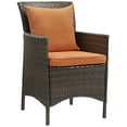thumbnail image 3 of Modway Conduit Outdoor Patio Wicker Rattan Dining Armchair Set of 2 in Brown Orange, 3 of 4