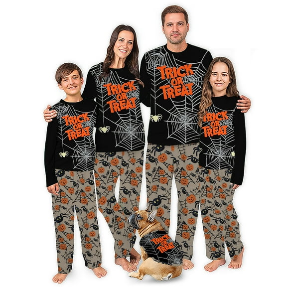Trick Or Treat Matching Halloween Pajamas Family, Big And Tall Halloween Pajamas, Size NB - Men 6XL