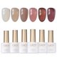 thumbnail image 1 of Set de esmaltes de uñas en gel GAOY Jelly Brown White, 6 colores, 7,3 ml, 1 of 6