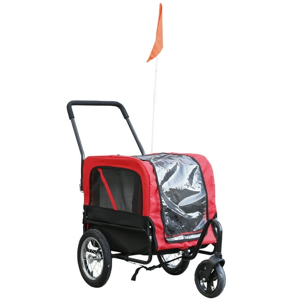 Aosom EliteJr 2In1 Dog Pet Bicycle Trailer/Jogging Stroller with 360
