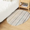 thumbnail image 6 of White Area Rug 6X9, Geometric Wool, Wool Area Rugs, Hallway Living room, Oval Carpet, 6 of 6