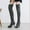 Gray, variant on CALAFEBILA Womens Shoes Casual Fall Black Comfortable Suede Warm Side Zipper Over The Knee High Heel High