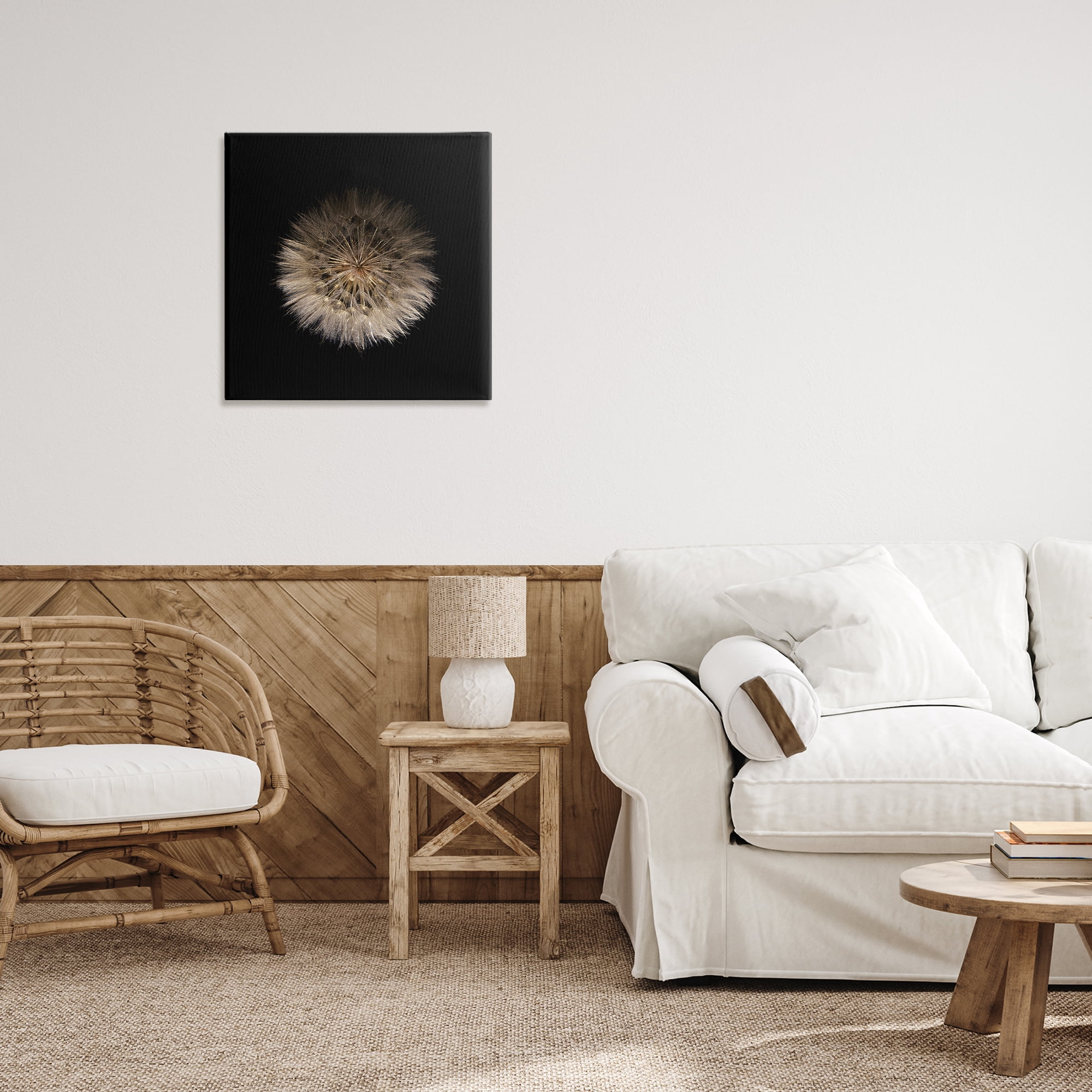 Stupell Industries Wispy Dandelion on Black Canvas Wall Art, design by Beth Adoette