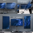 thumbnail image 6 of VIVO Black Triple Monitor Mount Stand w/ Glass Base | Holds 3 Screens up to 24", 6 of 8