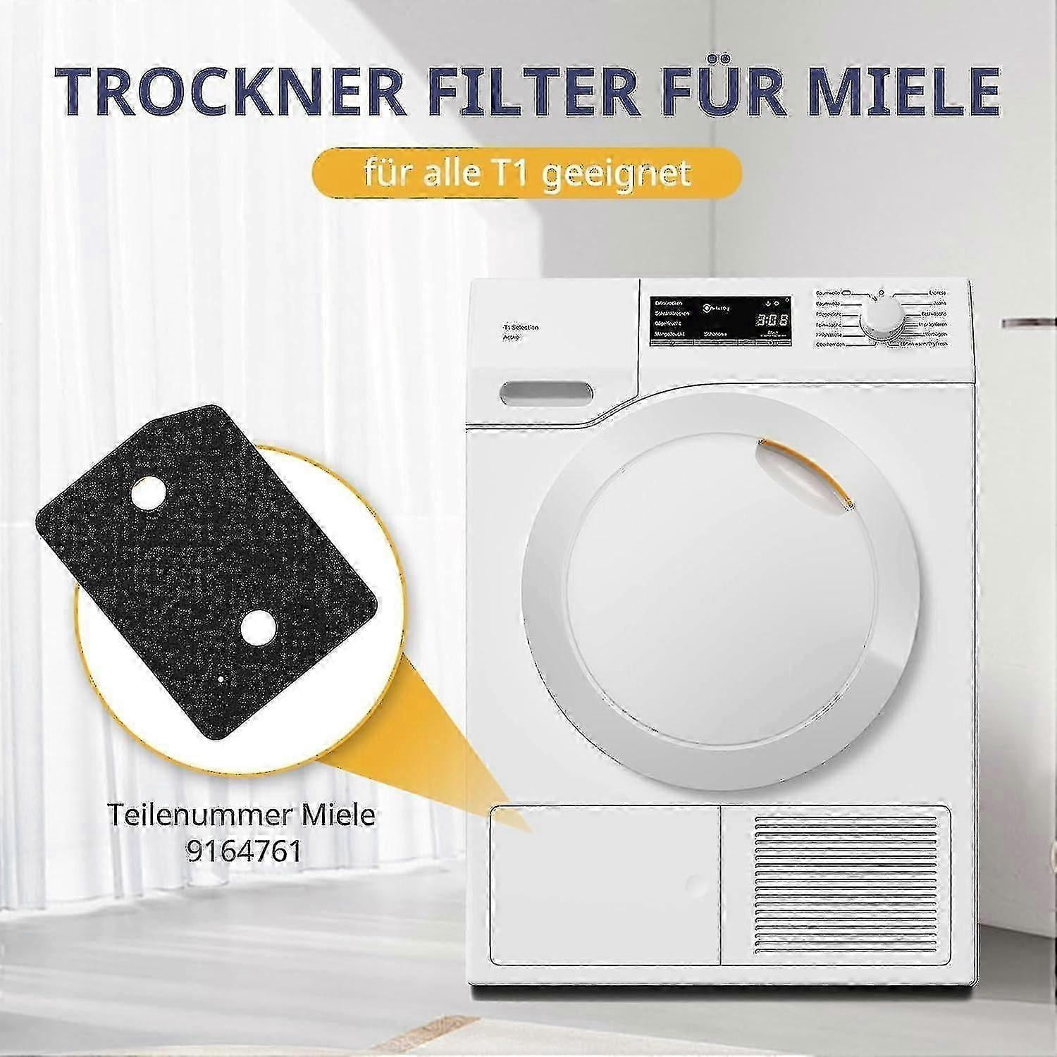 pieces filter for Miele T1 series dryer 9164761 replacement part for Miele T1 tumble dryer fine/coarse 207 x 157 x 30 mm tumble