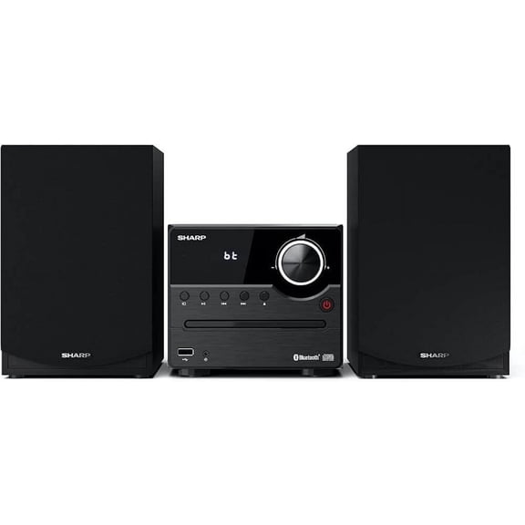 Sharp XL-B512 Micro Component Wireless Bluetooth Audio Streaming & CD Player Wood Speaker System   Remote, USB Port, MP3 Playback, FM Stereo Digital Tuner, Aux Input, Black Oak