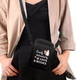thumbnail image 4 of HELLHERO Cat & Book Pattern Design Polyester Sling Bag Adjustable Strap Travel 2 Zippers, 4 of 7
