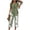 483#Army Green, variant on Women's Casual 2 Piece Capri Lounge Set Printed Tiered Top Relaxed Wide Leg Capris Pants Resort Vacation Wear Army Green 2XL