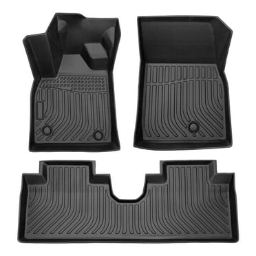 EGOESWELL Heavy-Duty Car Floor Mats - Black Rubber, 2 Front & 1 Rear, Universal Fit - Water and Dirt Resistant