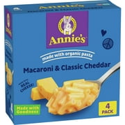 Annie's Macaroni and Cheese, Classic Cheddar with Organic Pasta, 4 Ct, 24 oz
