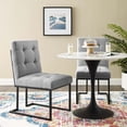 thumbnail image 4 of Modway Privy Black Stainless Steel Upholstered Fabric Dining Chair Set of 2 in Black Light Gray, 4 of 4
