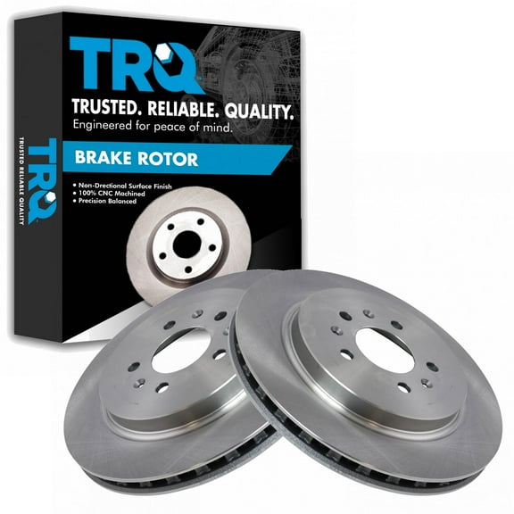 TRQ Rear Brake Rotors Set Vented Fits Select 2006-2007 Cadillac CTS 2005-2011 STS