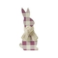 thumbnail image 4 of VHC Brands Bunny Hop MDF All Ears Lavender Check Bunny in Burlap Scarf 3.5x8, Spring Decorations, Home and Table Decor, Spring and Easter Figurines, 4 of 4