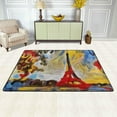 thumbnail image 2 of GZHJMY Abstract Art Colorful Non Slip Area Rug for Living Dinning Room Bedroom Kitchen, 4' x 6'(48 x 72 Inches), Paris Eiffel Tower Nursery Rug Floor Carpet Yoga Mat, 2 of 6