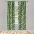 thumbnail image 4 of Ambesonne Acorn Window Curtains, Vintage Foliage Elements Art, Each 28" W x 95" L, Multicolor Brown, 4 of 4