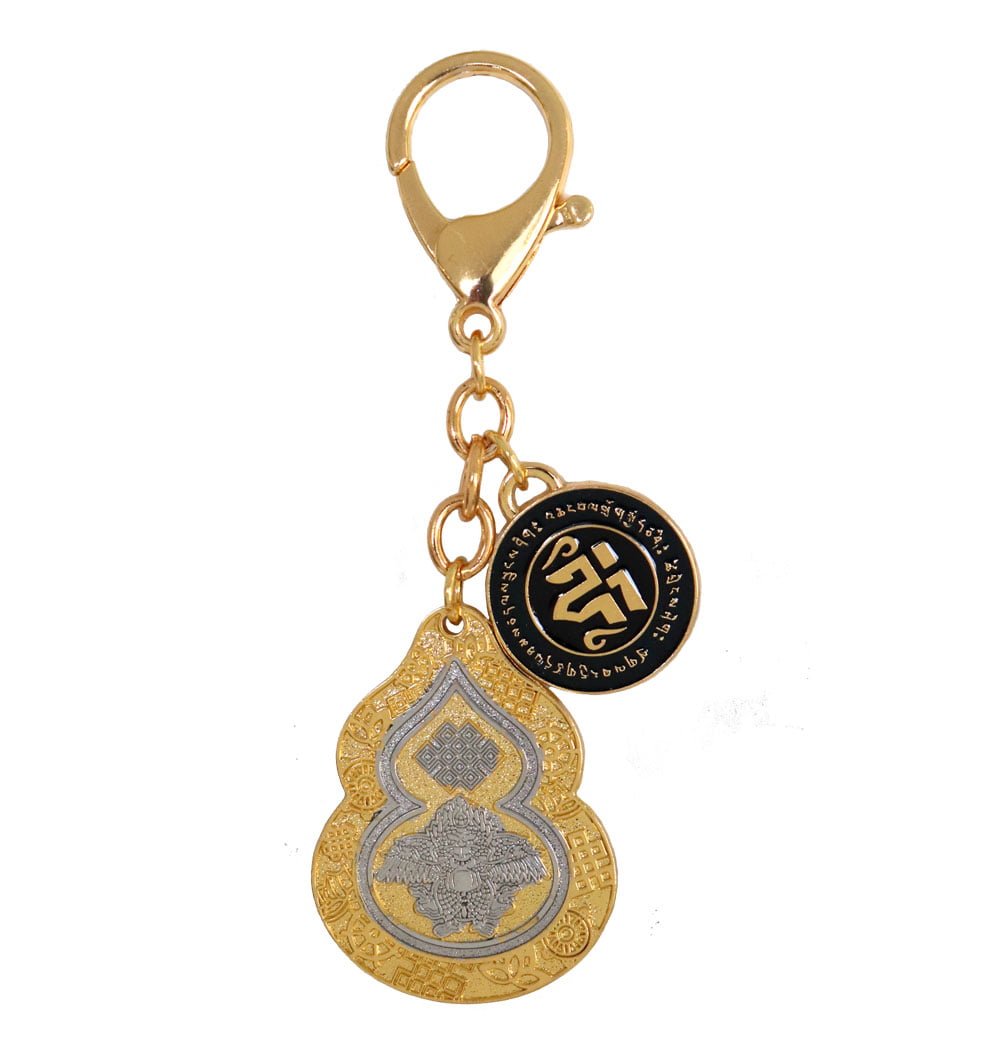 Garuda Amulet Keychain Protection Charm Good Luck Key Holder Red 
