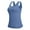 Blue, variant on POIUYTR Camisoles for Women with Built in Bra,Basic Yoga Top Layering Ribbed Tank Top Padded Bra Undershirt