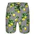 thumbnail image 3 of Logiee Lemons on Striped Print Mens Swim Trunks Quick Dry Board Shorts,Breathable Hawaii Beach Shorts Swimwear Bathing Suits-Large, 3 of 6