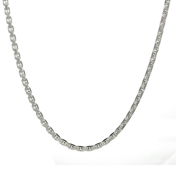 Brilliance Sterling Silver Diamond Cut Square Cable Necklace