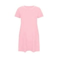 thumbnail image 6 of QIUOMBBP Plus Size Nightdress for Women Short Sleeve Crew Neck A Line Mini Sleep Dresses Summer Casual Comfy Loungewear Dress Pink L, 6 of 7