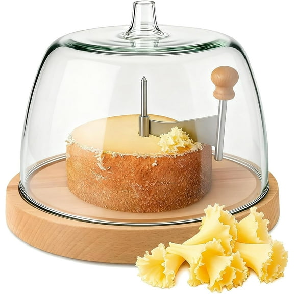 Beech Wood Stainless Steel Girolle Cheese Curler | Perfect for Tête de Moine & Chocolate Shavings(LR 1 PCS)
