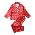 thumbnail image 3 of Christmas Family Matching Pajamas Set Silk Satin Sleepwear Long Sleeve Button Down Nightwear Set 2 Pcs Loungewear, 3 of 9