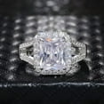 thumbnail image 2 of 9*11mm Princess White Cz Hollow Band Womens 925 Silver Engagement Ring Size 6-10, 2 of 5
