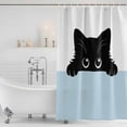 thumbnail image 2 of Cute Black Cats Shower Curtain Set - Extra Long 72" x 96" Washable Bathtub Curtain with 12 Hooks, Cartoons Funny Cats Watercolor Waterproof Fabric Stall Shower Curtains for Bathroom/Bathtub Décor, 2 of 6