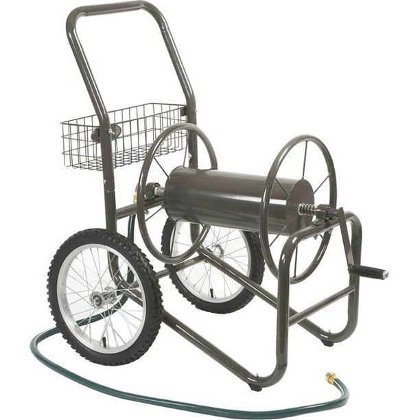 Liberty Garden 880-2 Industrial 2-Wheel Pneumatic Tires Garden Hose Reel  Cart, Holds 300-Feetof 5/8-Inch Hose - Gray 