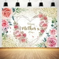 thumbnail image 2 of Happy Mother's Day Backdrop,Pink Flower Backdrop Background,Floral Golden Mother's Day Photo Backdrop 7X5FT, 2 of 5