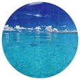 thumbnail image 3 of Bright Sunshine Through Deep Blue Sea Soft Bedroom Round Area Rug, Washable Cute Nursery Circle Throw Mat, Non-Slip Contemporary Small Low Pile Floor Carpet for Dorm Bedside, 3 of 6