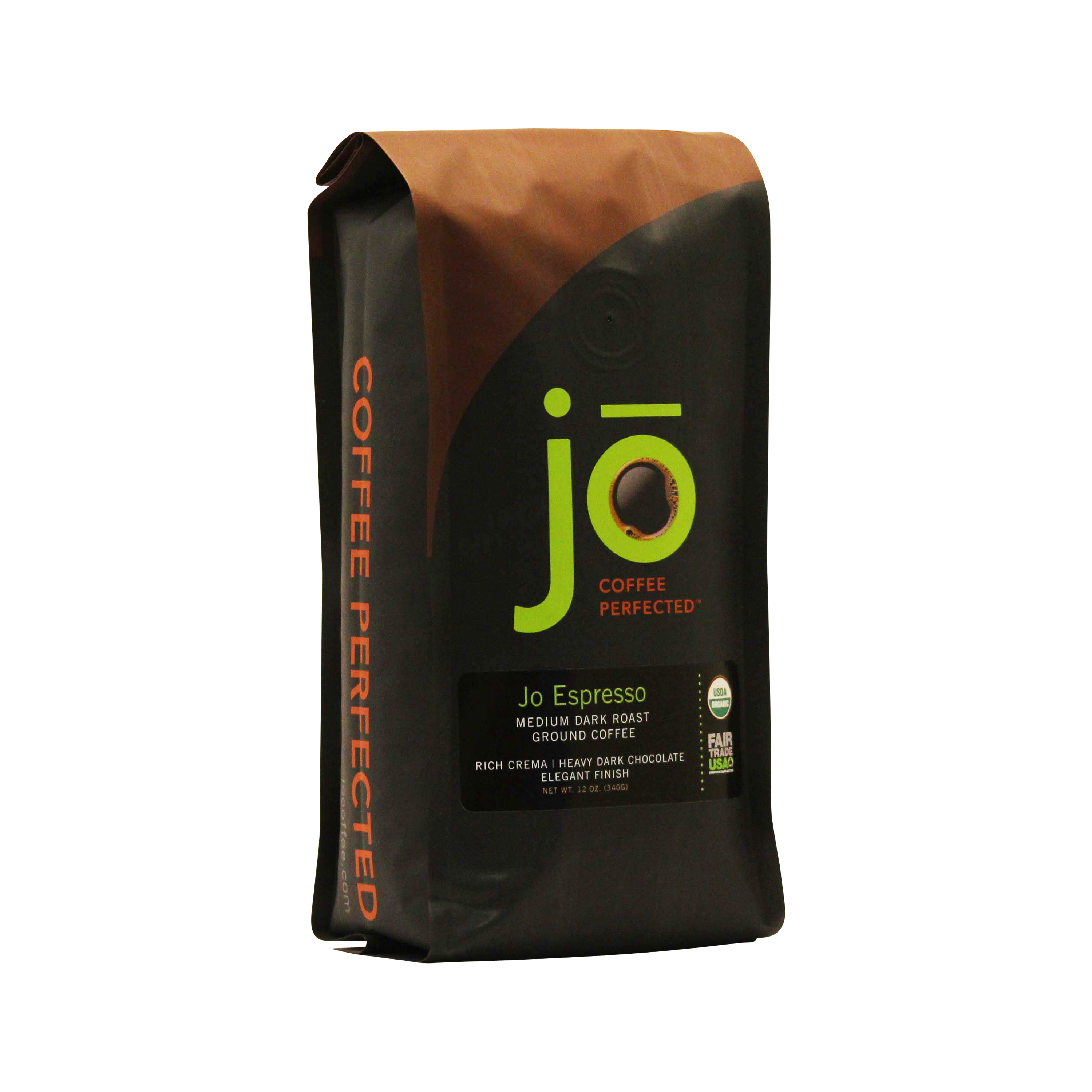 JO ESPRESSO Medium Dark Roast, Organic Strong Espresso Ground Coffee