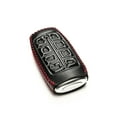 thumbnail image 3 of Vitodeco Leather Smart Key Fob Case Cover Protector Compatible with Genesis GV70, GV80, G70, G80 (2021-2025 Models) - 8-Button, Black/Red, 3 of 6