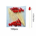 thumbnail image 3 of 100Pcs Christmas Cocktail Picks, Wooden Fancy Skewers Toothpicks for Appetizers Food Drink Fruit Sandwich BBQ Xmas Cocktail Party Accessories Party Supplies, Red, 3 of 6