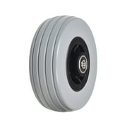 AlveyTech 6"x2" Front and Rear Caster Wheel for the Quantum Q6 Edge & Q6000Z Power Chairs - Replacement Wheels with Gray Ribbed Solid Tires, 638-2RS Bearings, Right or Left (WHLASMB2130 / TAGC2130)