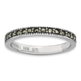 thumbnail image 1 of Sterling Silver Stackable Expressions Marcasite Band Size 9, 1 of 3
