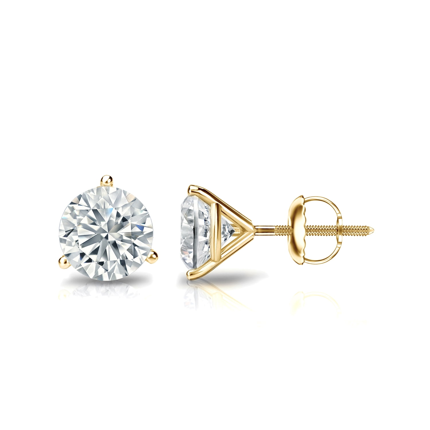 14k Gold 4-Prong Basket Round Diamond Men SINGLE STUD Earring 1//8-1 ct, Good, I1-I2 SLD